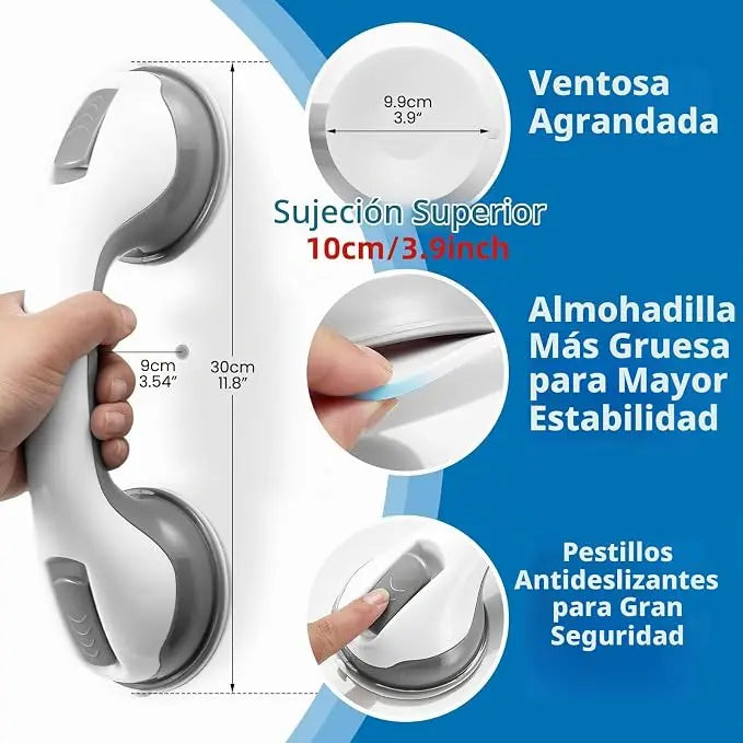 2x Agarradera auxiliar con doble ventosa. Más estabilidad sin perforar