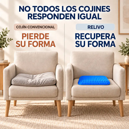Cojín de gel para asiento Menos dolor al sentarte